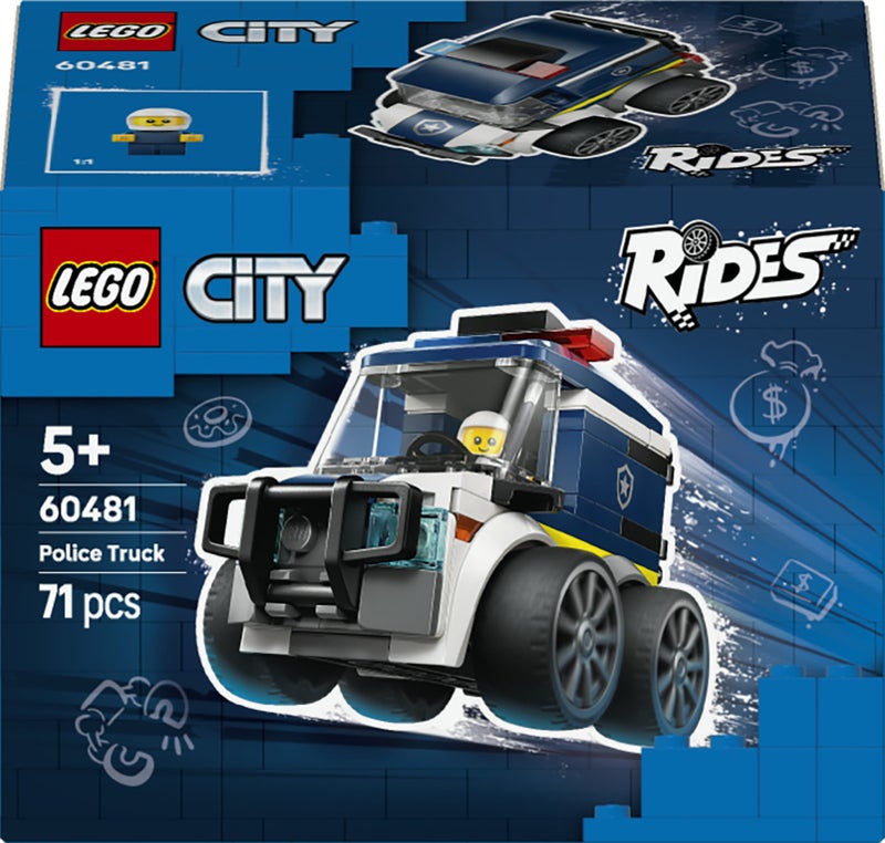 LEGO City Rides Police Truck 60481 Building Toy Set (71 Pieces) - Image 2